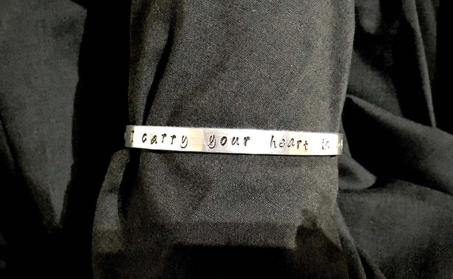 Personalized Metal Stamped Cuff Bracelet, Custom Cuff Bracelet, Hand Stamped Bracelet, Custom Inspirational Bracelet, Encouragement Bracelet