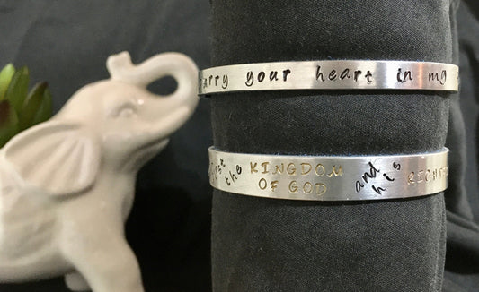 Personalized Metal Stamped Cuff Bracelet, Custom Cuff Bracelet, Hand Stamped Bracelet, Custom Inspirational Bracelet, Encouragement Bracelet