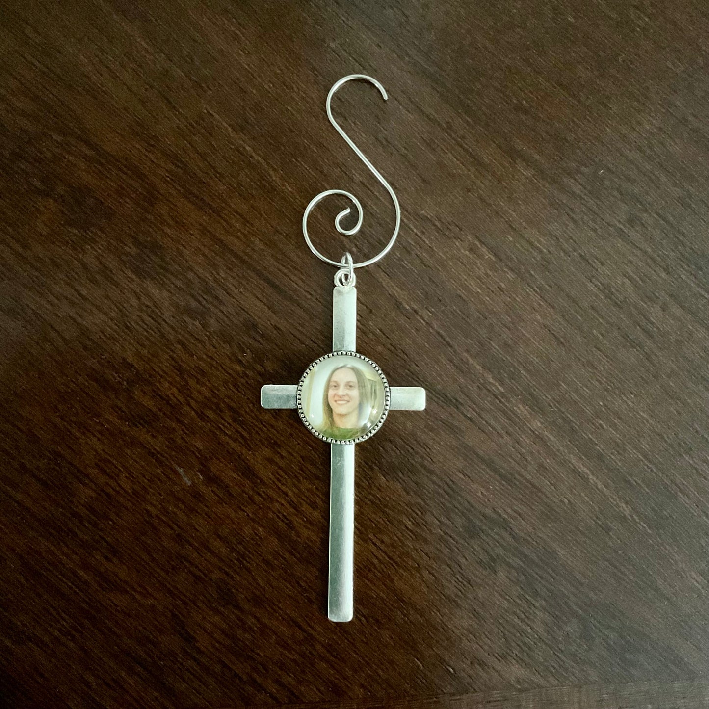 Memorial Cross with Photo, Memorial Cross Ornament, Bouquet Photo Charm Cross, Custom Sympathy Christmas Gift, Bereavement Memory Cross