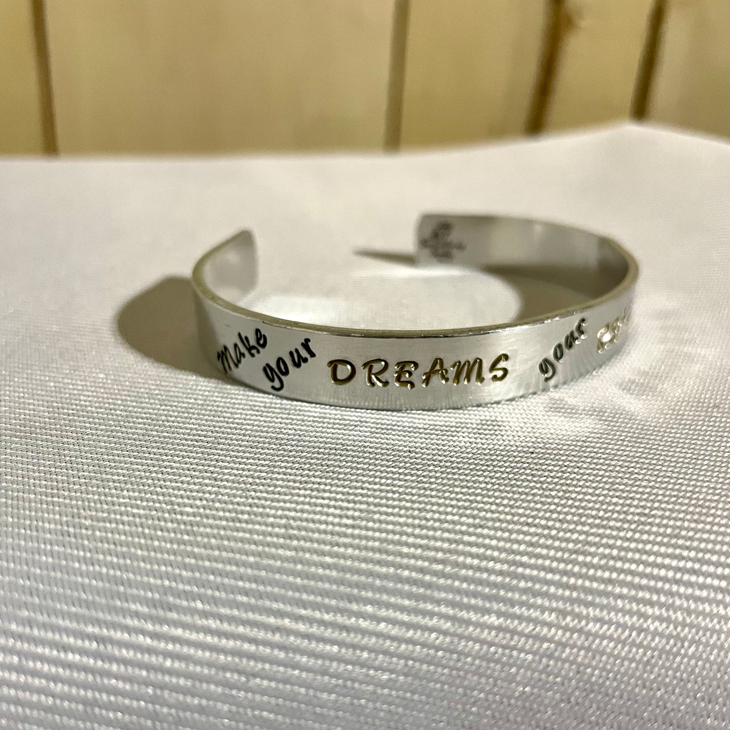 Word of the Year Bracelet, Resolution Bracelet, Mantra Cuff Bracelet, Custom Bangle, Inspirational Word Jewelry, Intention Jewelry