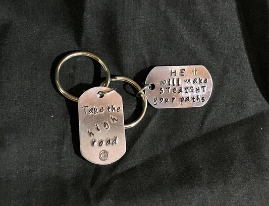 Personalized Metal Stamped Keychain, Custom Metal Stamped Keychain, Custom Message Keychain, Personalized Metal Keychain, Custom Keyring