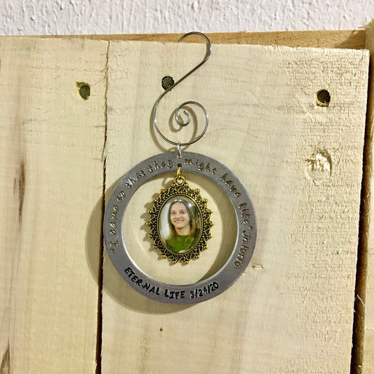 Personalized Memorial Christmas Ornament, Personalized Photo Memorial Ornament, In Memory Custom Photo Holiday Ornament, Bereavement Hanging