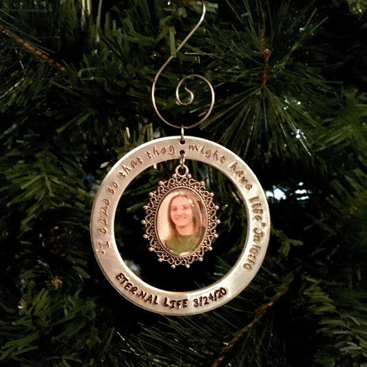 Personalized Memorial Christmas Ornament, Personalized Photo Memorial Ornament, In Memory Custom Photo Holiday Ornament, Bereavement Hanging