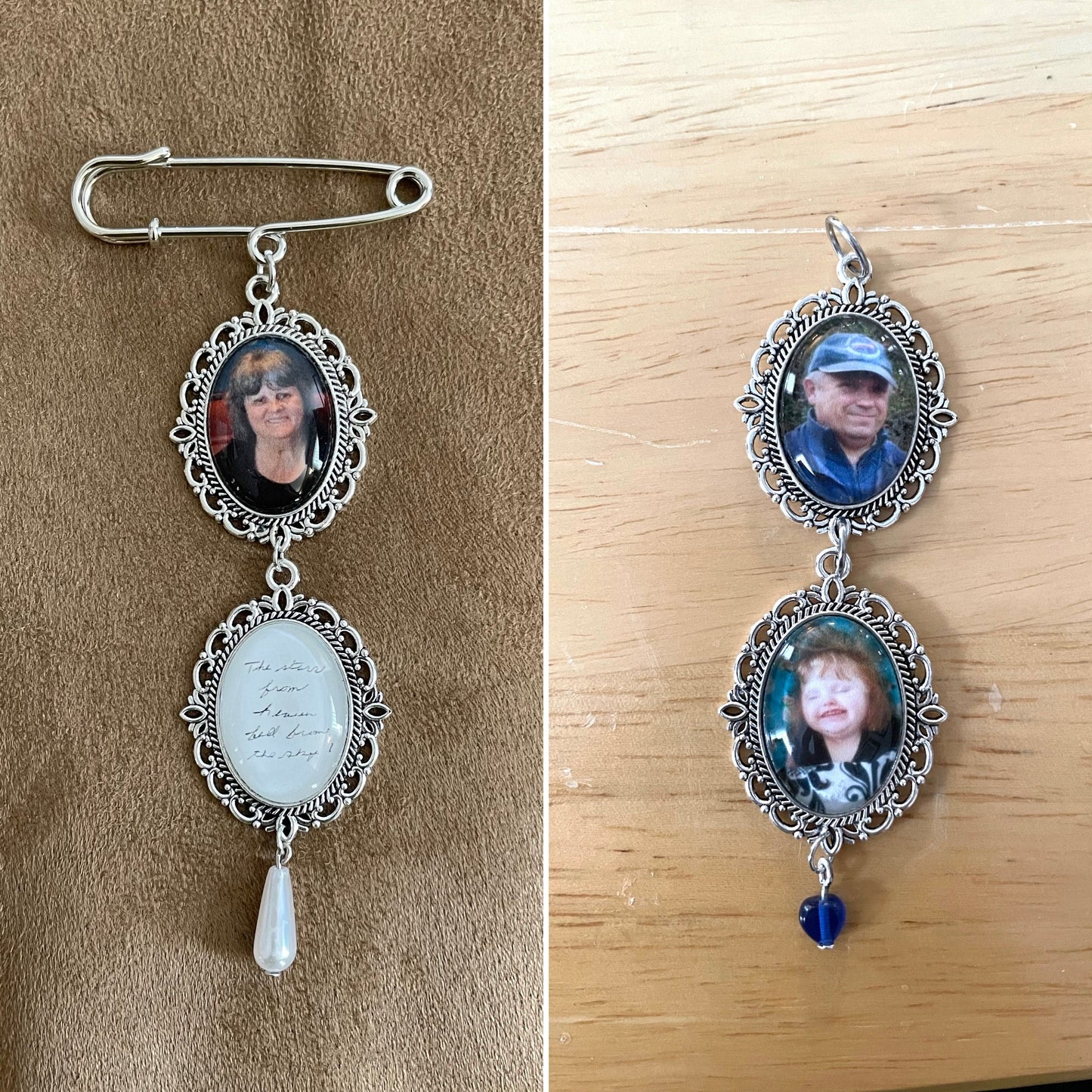 Personalized Memorial Photo Pin, Graduation Photo Charm, Graduation Pin, Memorial Lapel Pin, Memory Grad Gift, Grad Gown Memorial Pin