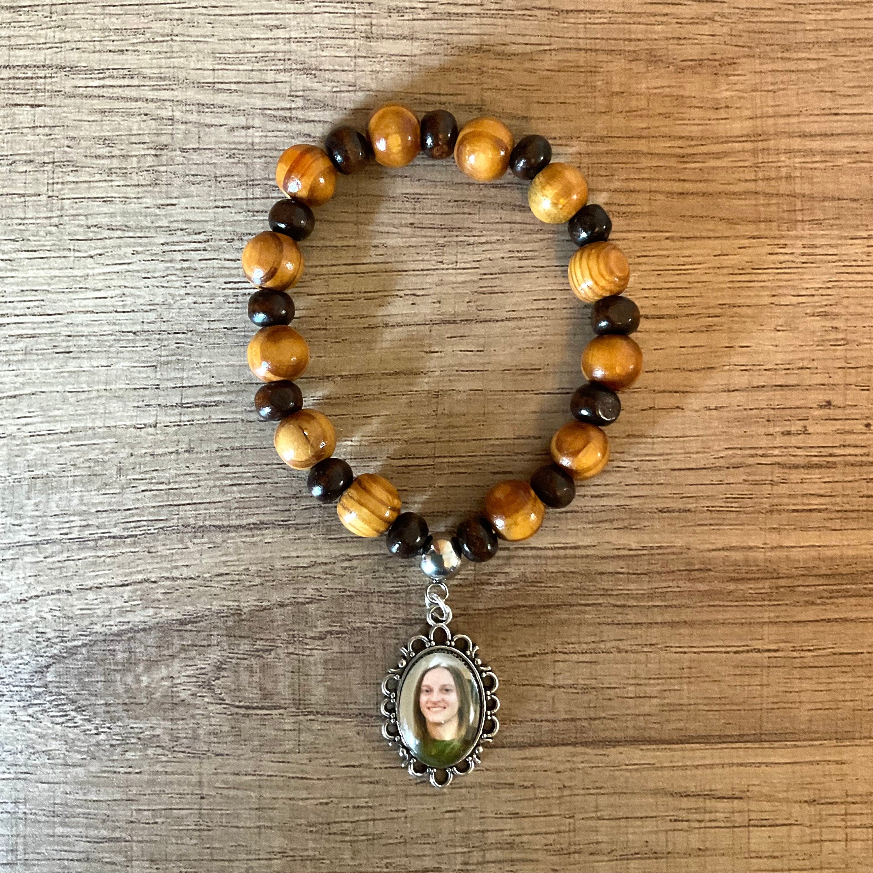 Personalized Photo Bracelet - Custom Picture Inside Cross Bracelet, Adjustable Wax Rope For Women/Men - View #5