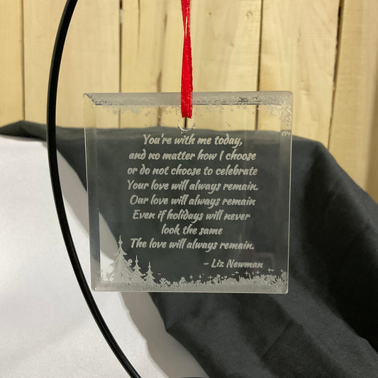 Glass Memorial Ornament, Grief Poem, Sympathy Christmas Gift, Holiday Remembrance, Christmas Bereavement, Gift for Loss of Loved One