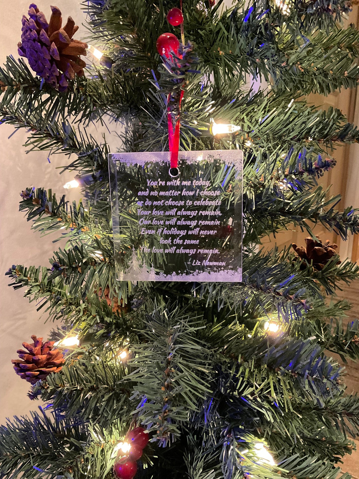 Glass Memorial Ornament, Grief Poem, Sympathy Christmas Gift, Holiday Remembrance, Christmas Bereavement, Gift for Loss of Loved One