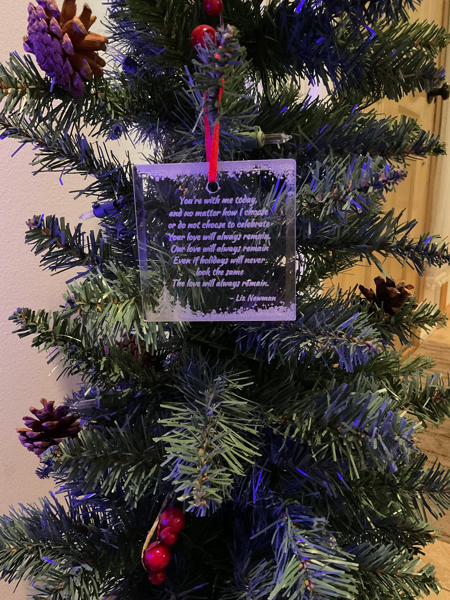 Glass Memorial Ornament, Grief Poem, Sympathy Christmas Gift, Holiday Remembrance, Christmas Bereavement, Gift for Loss of Loved One