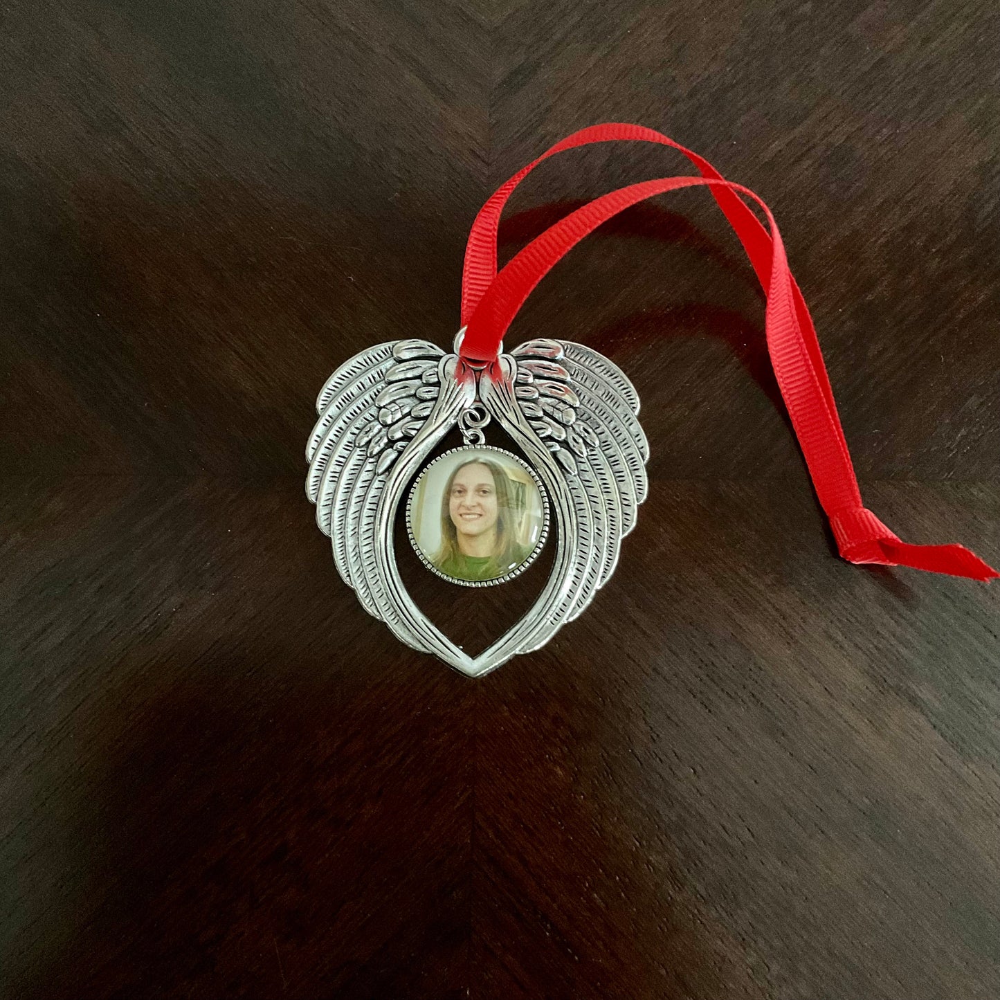 Personalized Memorial Photo Ornament, Angel Wing Ornament, Memory Ornament, Bereavement Ornament, Christmas Sympathy, Angel Wing Memorial