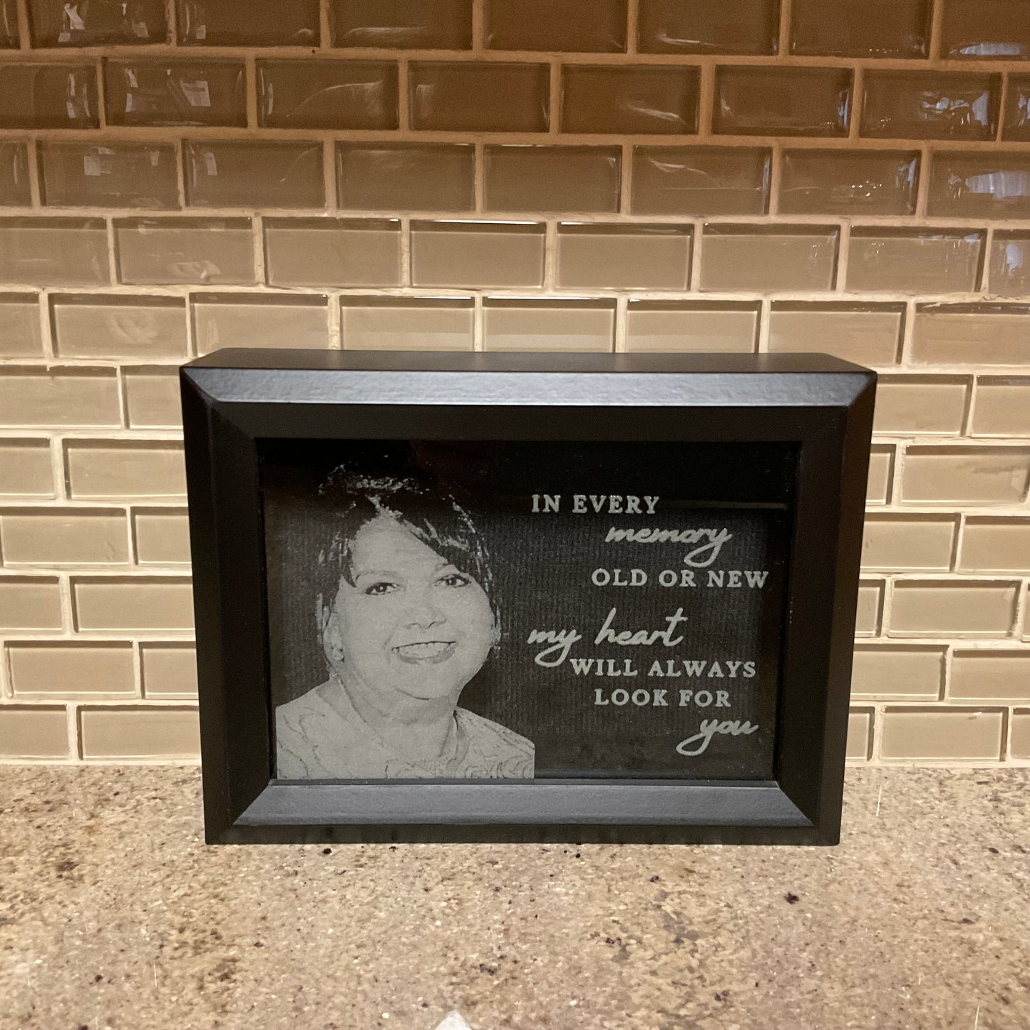 Etched Essence Memorial Shadow Box | Etched Glass Memorial Shadow Box, Custom Sympathy Gift, Personalized Remembrance, Bereavement Gift, Loss of Loved One Tribute, Grief Support