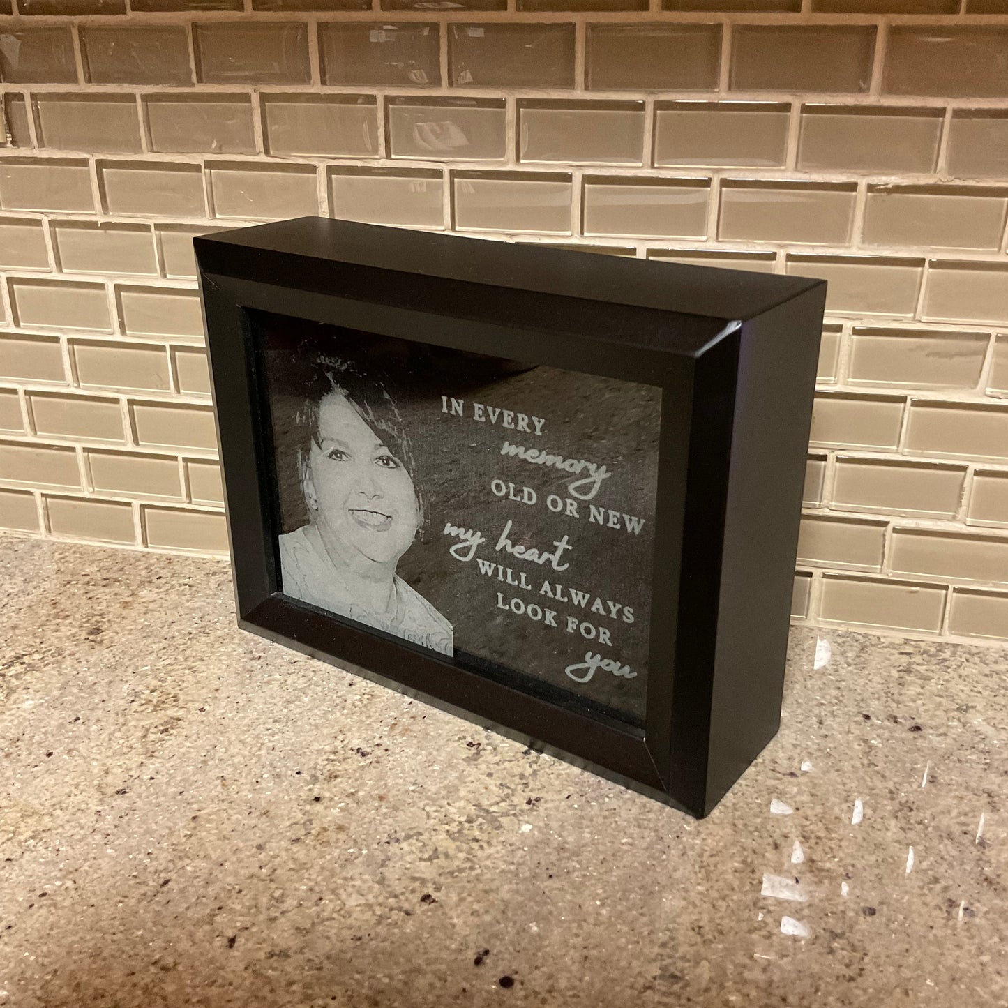 Etched Essence Memorial Shadow Box | Etched Glass Memorial Shadow Box, Custom Sympathy Gift, Personalized Remembrance, Bereavement Gift, Loss of Loved One Tribute, Grief Support